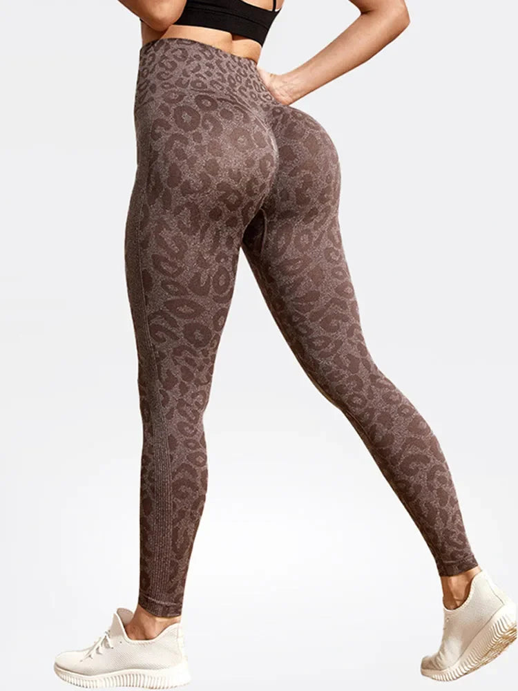 New Seamless Yoga Fitness Leopard Print Sports Leggings Women Gym Yoga Leggings High Waist Push Up Leggings